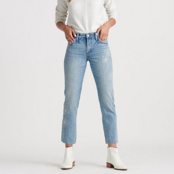 Lucky Brand Denim - Lucky Brand Sienna Mid-Rise Slim Boyfriend Jean *Floral Embroidered
